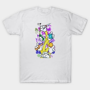 Dope Slluks multiple hands and arms cheering colorful illustration T-Shirt